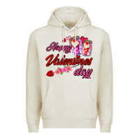 Oatmeal Heather happy valentines day Premium Hoodie - AdoDesignShop