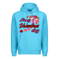 Ocean Blue happy valentines day Premium Hoodie - AdoDesignShop