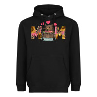 Black Mom Bear With Sunflowers Heavyweight Hoodie - RanaPortraitStore