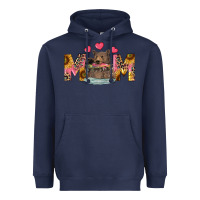 Navy Mom Bear With Sunflowers Heavyweight Hoodie - RanaPortraitStore