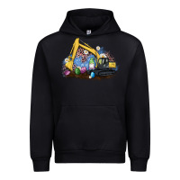 Black easter excavator gnome egg leopard Urban Hoodie - Artiststas