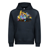 Navy easter excavator gnome egg leopard Urban Hoodie - Artiststas