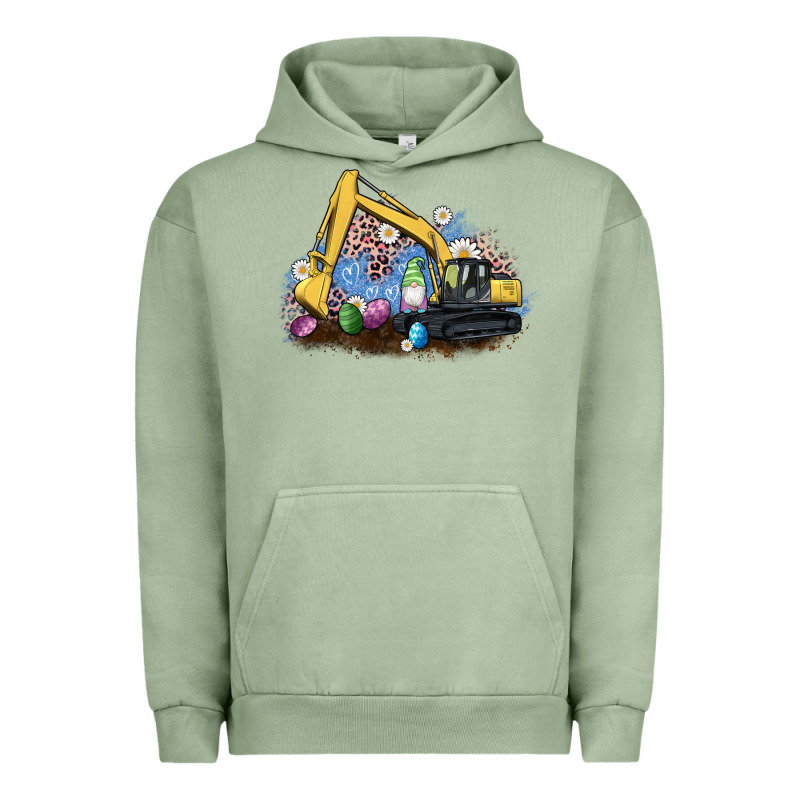 Easter Excavator Gnome Egg Leopard Urban Hoodie by Artiststas | Teevron