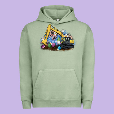 Easter Excavator Gnome Egg Leopard Urban Hoodie Designed By Artiststas