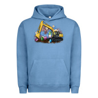 Pigment Pebble Blue easter excavator gnome egg leopard Urban Hoodie - Artiststas
