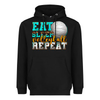 Black eat sleep volleyball repeat Heavyweight Hoodie - texasbilliewilder