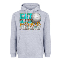 Heather Grey eat sleep volleyball repeat Heavyweight Hoodie - texasbilliewilder