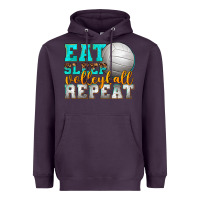 Plum eat sleep volleyball repeat Heavyweight Hoodie - texasbilliewilder