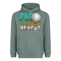 Sage eat sleep volleyball repeat Heavyweight Hoodie - texasbilliewilder