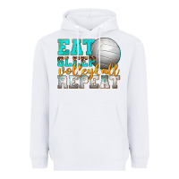 White eat sleep volleyball repeat Heavyweight Hoodie - texasbilliewilder
