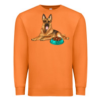 Carrot german shepherd with food bowl Premium Sweatshirt - texasbilliewilder