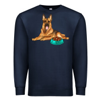 Navy german shepherd with food bowl Premium Sweatshirt - texasbilliewilder