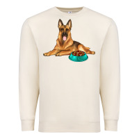 Sandshell german shepherd with food bowl Premium Sweatshirt - texasbilliewilder