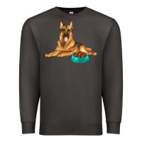 Smoke german shepherd with food bowl Premium Sweatshirt - texasbilliewilder