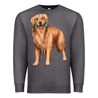 Charcoal Heather golden retriever with toys Premium Sweatshirt - texasbilliewilder