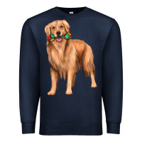Navy golden retriever with toys Premium Sweatshirt - texasbilliewilder