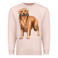 Pale Pink golden retriever with toys Premium Sweatshirt - texasbilliewilder