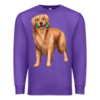 Purple golden retriever with toys Premium Sweatshirt - texasbilliewilder