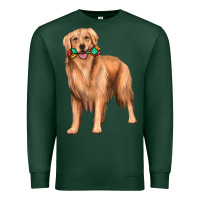 Sports Green golden retriever with toys Premium Sweatshirt - texasbilliewilder