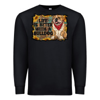 Black life is better with a bulldog Premium Sweatshirt - RanaPortraitStore