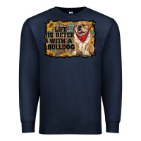 Navy life is better with a bulldog Premium Sweatshirt - RanaPortraitStore