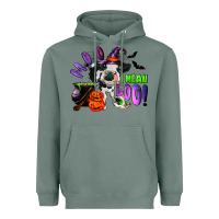 Sage Moo I Mean Boo Baby Cow Heavyweight Hoodie - RanaPortraitStore