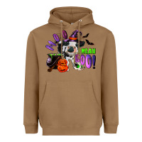 Moo I Mean Boo Baby Cow Heavyweight Hoodie | Teevron