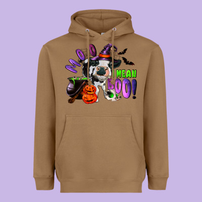 Heavyweight Hoodie Moo I Mean Boo Baby Cow