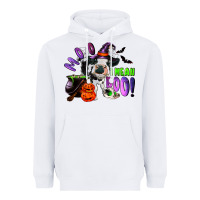 White Moo I Mean Boo Baby Cow Heavyweight Hoodie - RanaPortraitStore