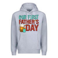 Heather Grey our first father's day Premium Hoodie - Artiststas