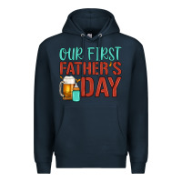 Navy our first father's day Premium Hoodie - Artiststas