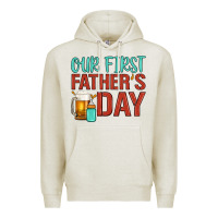 Oatmeal Heather our first father's day Premium Hoodie - Artiststas