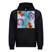 Black patriotic fireworks and sunflower Urban Hoodie - BundleAndBundleShop