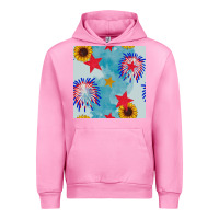 Fuchsia Pink patriotic fireworks and sunflower Urban Hoodie - BundleAndBundleShop