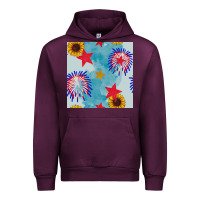 Mauve Wine patriotic fireworks and sunflower Urban Hoodie - BundleAndBundleShop