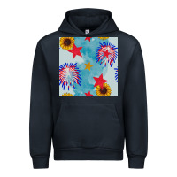 Navy patriotic fireworks and sunflower Urban Hoodie - BundleAndBundleShop