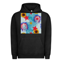 Pigment Black patriotic fireworks and sunflower Urban Hoodie - BundleAndBundleShop