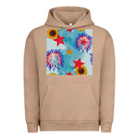 Pigment Burro patriotic fireworks and sunflower Urban Hoodie - BundleAndBundleShop