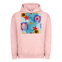 Pigment Salmon patriotic fireworks and sunflower Urban Hoodie - BundleAndBundleShop
