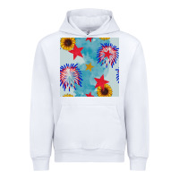White patriotic fireworks and sunflower Urban Hoodie - BundleAndBundleShop