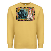 Antique Gold life is better with a beagle Premium Sweatshirt - RanaPortraitStore