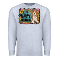 Heather Grey life is better with a beagle Premium Sweatshirt - RanaPortraitStore