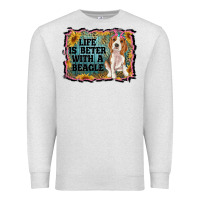 Oatmeal Heather life is better with a beagle Premium Sweatshirt - RanaPortraitStore