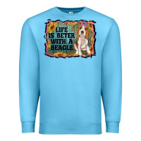 Ocean Blue life is better with a beagle Premium Sweatshirt - RanaPortraitStore