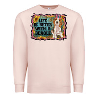 Pale Pink life is better with a beagle Premium Sweatshirt - RanaPortraitStore