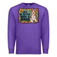 Purple life is better with a beagle Premium Sweatshirt - RanaPortraitStore