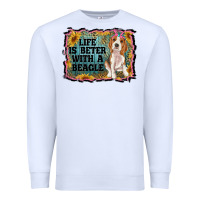 White life is better with a beagle Premium Sweatshirt - RanaPortraitStore