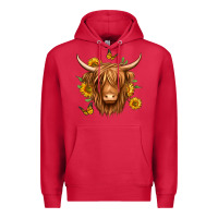 Cardinal sunflowers long haired cow Premium Hoodie - Jasminsmagicworld