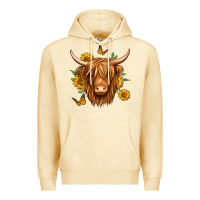 Pina Colada sunflowers long haired cow Premium Hoodie - Jasminsmagicworld