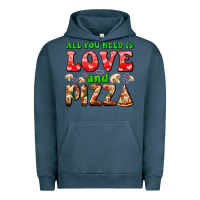 Pigment Midnight Navy all you need is love and pizza Urban Hoodie - AdoDesignShop